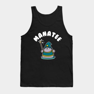 Manatee Magician Kawaii Fantasy Pun Tank Top